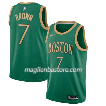 Maglia NBA Boston Celtics Jaylen Brown 7 Nike 2019-20 City Edition Swingman - Uomo